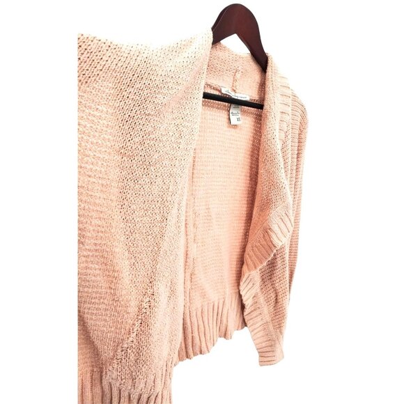 American Rag XS Entry Cie Chunky Cable Knit Drape Open Front Sweater Cardigan - Picture 5 of 11